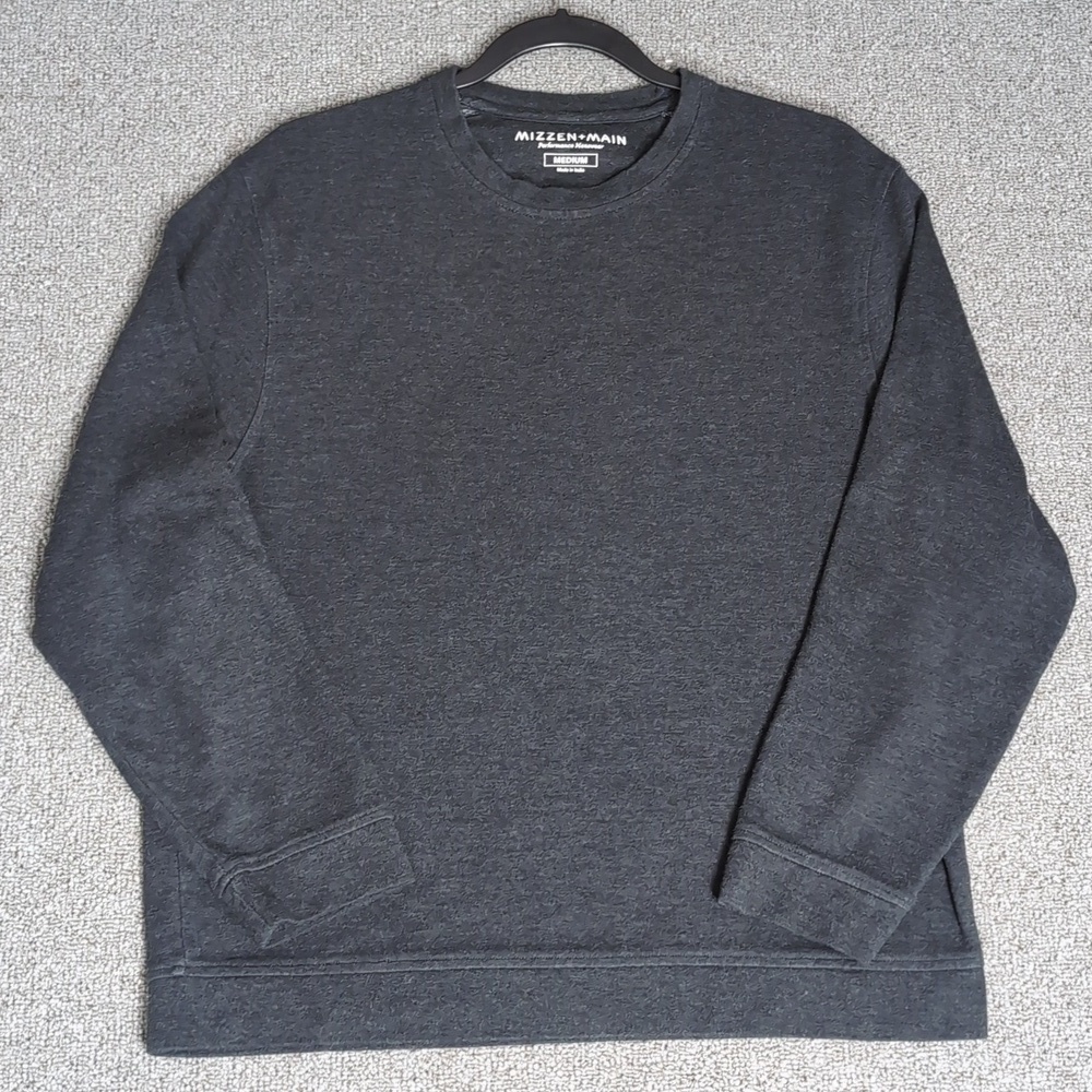 Mizzen+Main Performance Pullover Crewneck Sweatshirt Size Medium In Gray